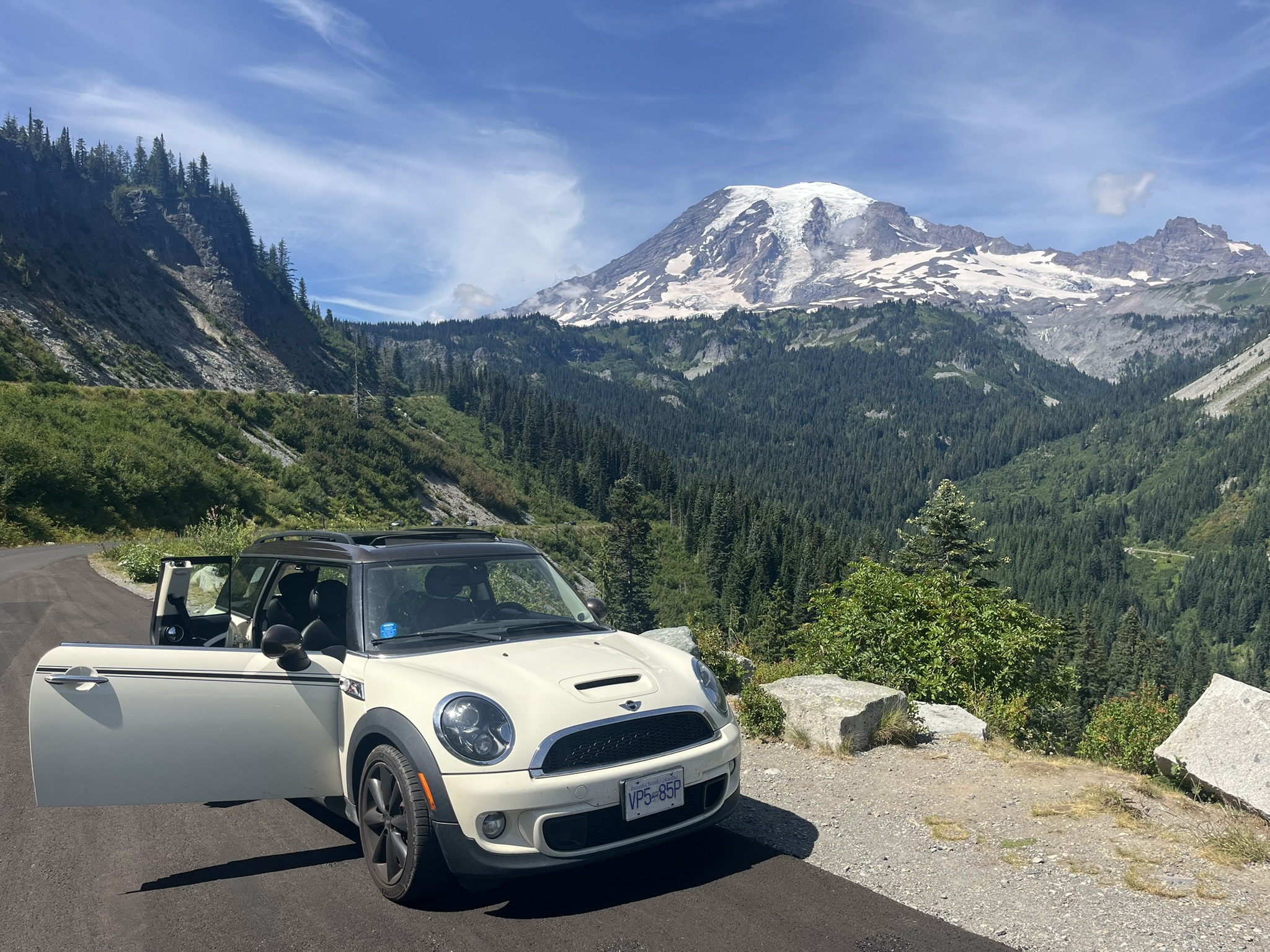 Mount Rainier during road trip validation drive