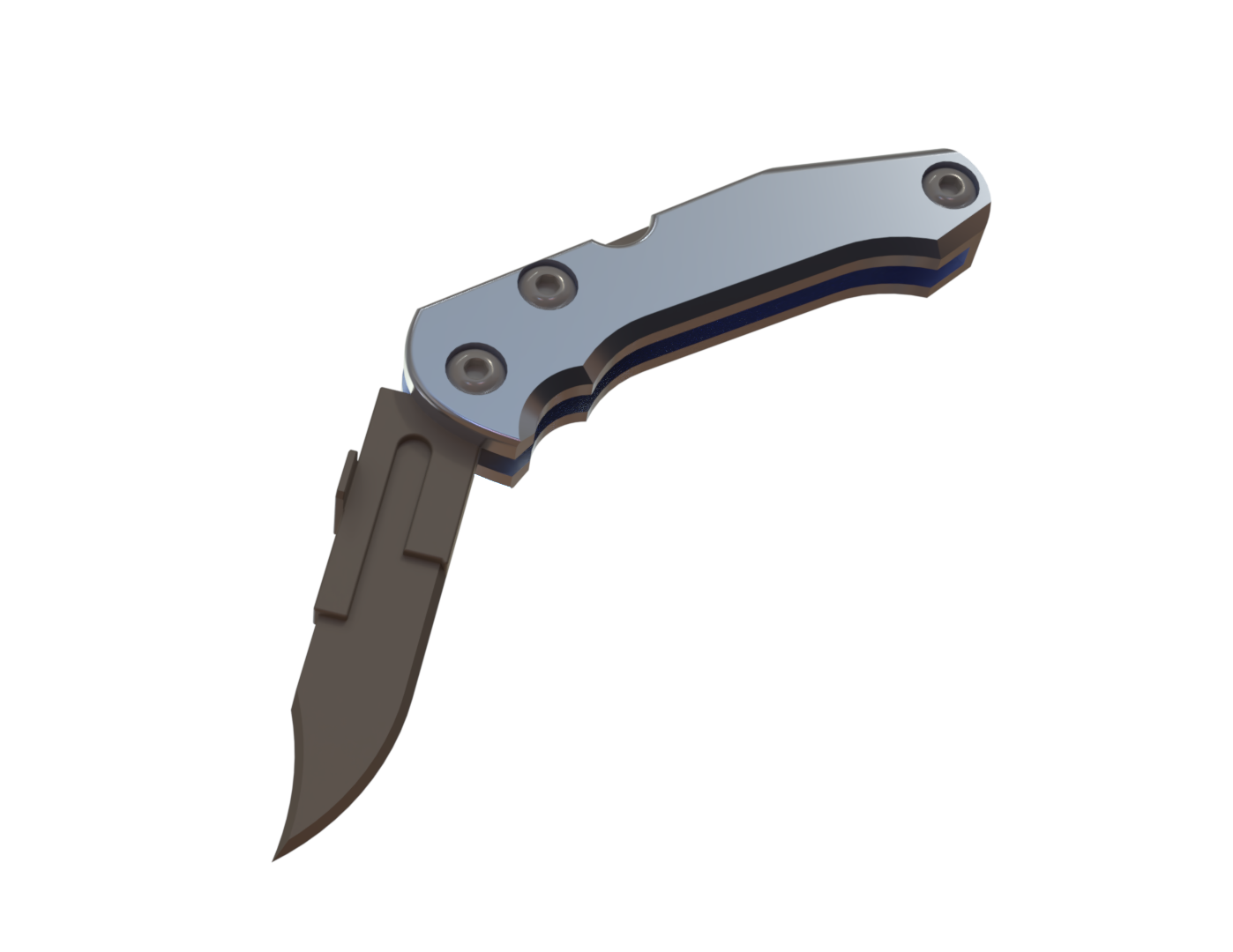 Folding knife CAD render