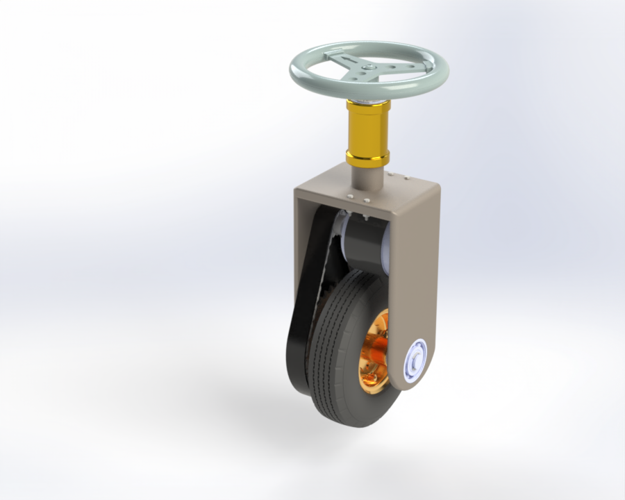 Full drivetrain and steering assembly render